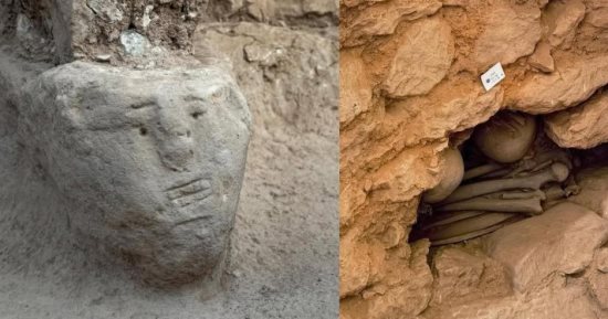 اكتشاف وجه بشرى منحوت على قاعدة عمود من العصر الحجرى فى تركيا