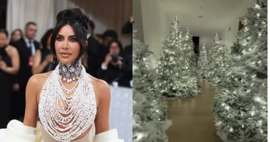كيم كارداشيان تستقبل ديسمبر بتحويل منزلها لقرية كريسماس خيالية.. صور 
