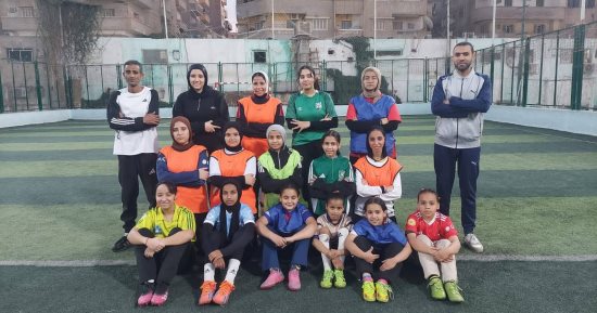تدريب الفتيات فى خماسيات كرة القدم بسوهاج تحت شعار: ألف بنت.. ألف حلم