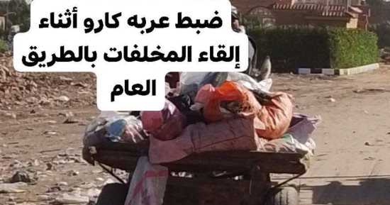 ضبط 5 مركبات تلقى المخلفات بالطريق العام خلال حملات فى كرداسة