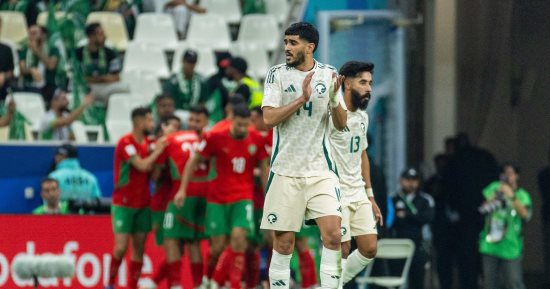 منتخب المغرب يتقدم على السعودية بهدف البركاوى بشوط أول نارى بكأس العرب