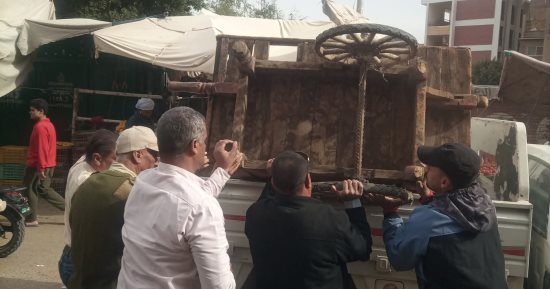 تحرير 7 محاضر فى حملة لرفع الإشغالات بمركز البلينا فى سوهاج