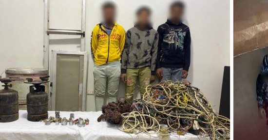 ضبط تشكيل من 3 عاطلين تورطوا فى سرقة شقة ببنى مزار بعد انتشار فيديو الحادث