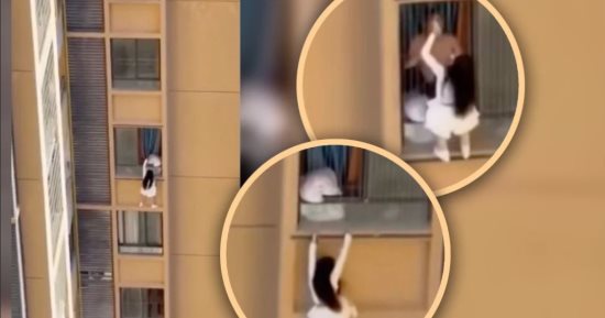 سيدة تتسلق ناطحة سحاب بملابس النوم هربًا من زوجة عشيقها.. نفدت بجلدها