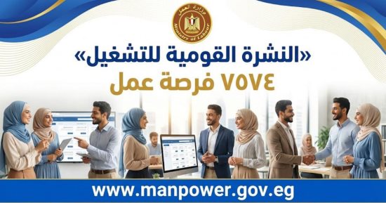 وزارة العمل: 7574 فرصة عمل في 63 شركة بـ13 محافظة.. والتقديم خلال ديسمبر