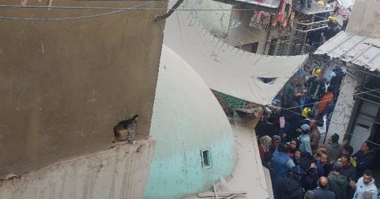 أول صور لموقع انهيار عقار سكنى من 4 طوابق فى إمبابة