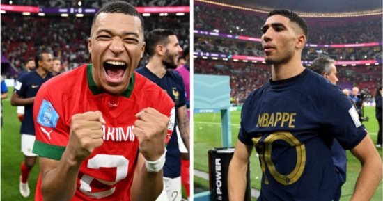 أشرف حكيمي يدعو كيليان مبابي وديمبيلي لحضور مباراة المغرب ضد مالي