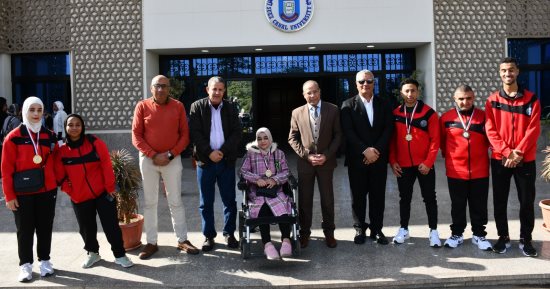 جامعة القناة تحتفى بطلابها الفائزين فى اللقاء الرياضى لذوى الإعاقة