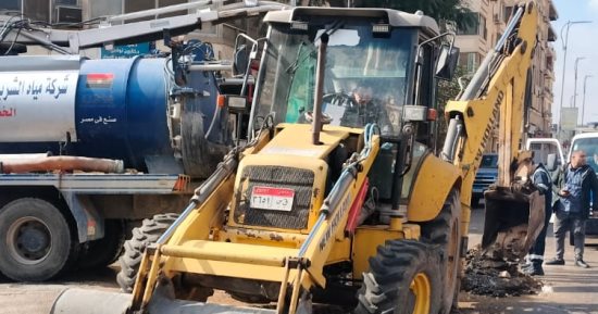 الانتهاء من إصلاح كسر خط قطر 200 مللى فى الدقى بالجيزة وإعادة فتح المياه