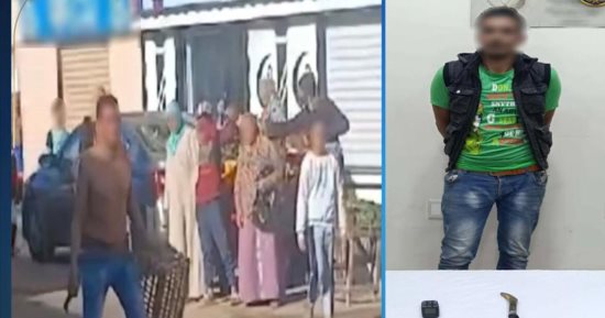 بائع متجول يلوح بسلاح أبيض في سوق بإدكو والشرطة تضبطه
