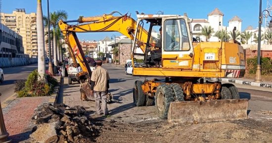 بدء العمل في توصيل المرافق لاستاد النادي المصري الجديد.. صور