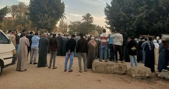 تشييع جنازة السيدة المقتولة على يد ابن زوجها فى المنوفية