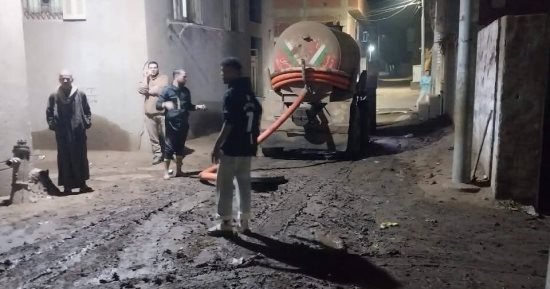 السيطرة على انفجار خط الطرد بزاوية الناعورة فى المنوفية