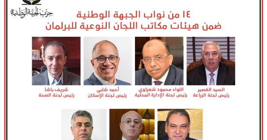 14 نائبا من الجبهة الوطنية ضمن هيئات مكاتب اللجان النوعية لمجلس النواب