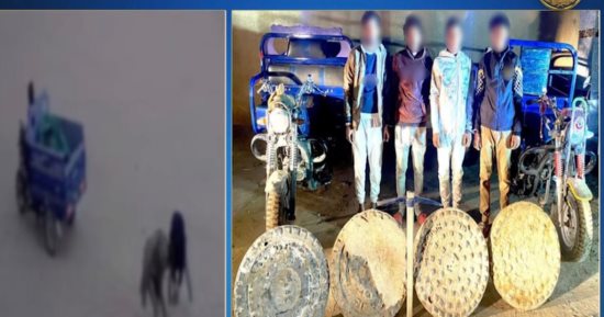 ضبط تشكيل عصابى تخصص فى سرقة أغطية الصرف الصحى.. فيديو