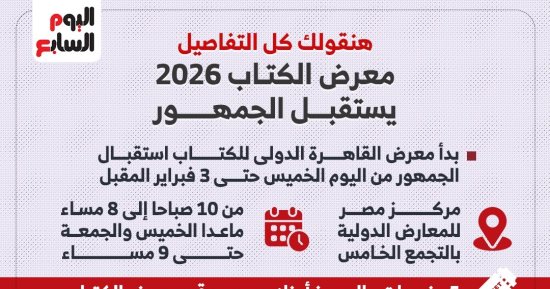 هنقولك كل التفاصيل.. معرض الكتاب 2026 يستقبل الجمهور .. إنفوجراف