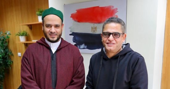 الداعية الأزهرى أحمد المالكى يزور اليوم السابع ويلتقى رئيس التحرير