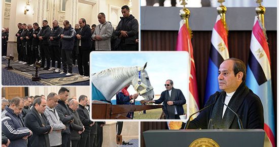 الرئيس السيسى يؤدى صلاة الفجر بالأكاديمية العسكرية