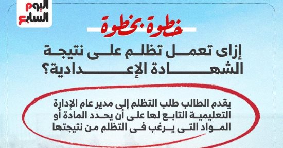 خطوة بخطوة.. إزاى تعمل تظلم على نتيجة الشهادة الإعدادية؟ (إنفوجراف) 