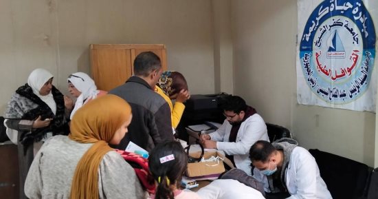 توقيع الكشف الطبي على 1001 حالة و 4 آلاف خدمة بيطرية بقافلة مجانية فى كفر الشيخ