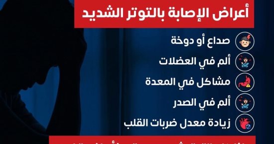 الصحة تحذر من مخاطر التوتر الشديد وتوضح أبرز أعراضه الجسدية والنفسية