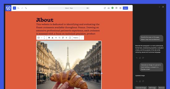 ووردبريس تضيف مساعدًا بالذكاء الاصطناعى لتصميم المواقع وإنشاء المحتوى