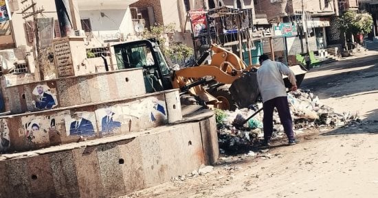 حملات للنظافة العامة ورفع الإشغالات بمركز ومدينة سنورس فى الفيوم