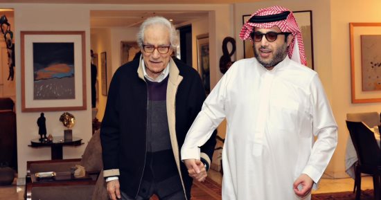 تركي آل الشيخ فى زيارة خاصة لفاروق حسنى بالقاهرة.. صور