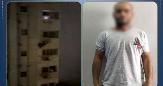 حبس حرامى تسلق عقار فى البساتين على طريقة سبايدر مان والأهالى رصدته بالفيديو