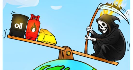 ارتفاع أسعار الذهب والنفط بسبب الحرب على إيران فى كاريكاتير اليوم السابع