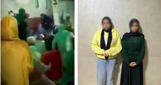 خنااقة الأحذية.. فيديو صادم لمشاجرة طالبات داخل مسجد
