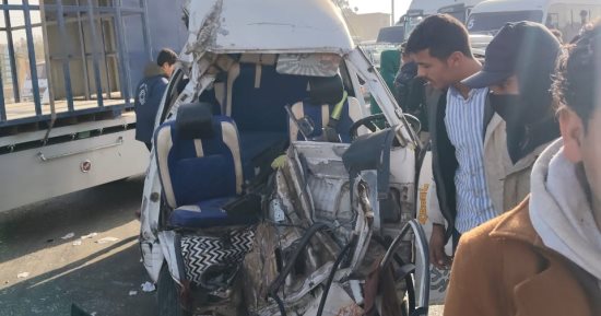 إصابة 5 أشخاص إثر اصطدام ميكروباص بالحاجز الخرساني لدائرى المرج 