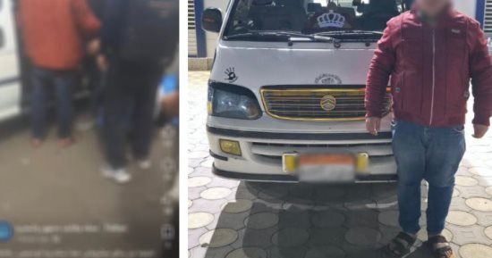 فيديو «حمولة الميكروباص» يطيح بسائق مستهتر فى البحيرة
