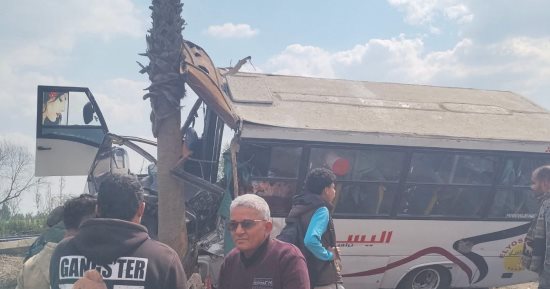إصابة 8 طلاب فى حادث تصادم أتوبيس بالمحلة