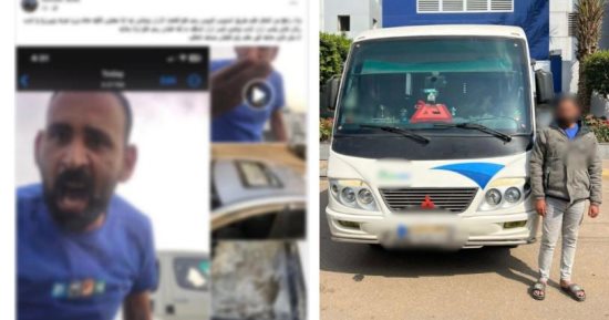بسبب أولوية المرور.. سقوط سائق ميني باص تعدى على مواطن وحطم سيارته