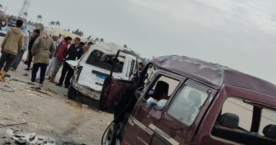إصابة 7 أشخاص فى حادث تصادم بطريق الإسكندرية الصحراوى 