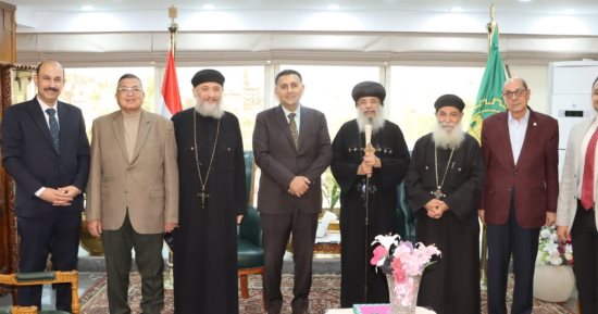 محافظ القليوبية يستقبل أسقف مطرانية بنها وقويسنا لتقديم التهاني بعيد الفطر