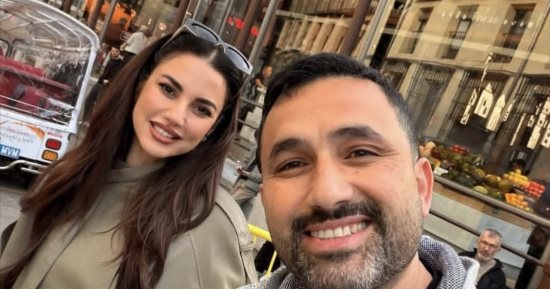 بعد نجاحها فى مسلسل علي كلاي.. درة وزوجها فى إجازة شتوية بشوارع مدريد