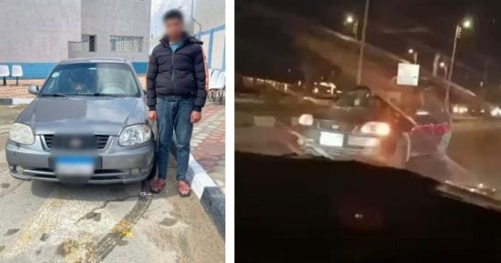 سقوط طالب عرّض حياة المواطنين للخطر بالسير عكس الاتجاه فى الإسماعيلية