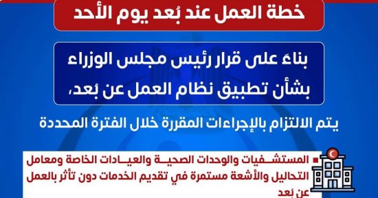 الصحة: تطبيق نظام العمل عن بعد يوم الأحد على الجهاز الإدارى للوزارة فقط