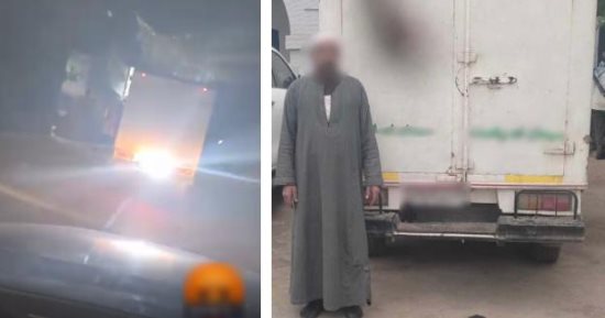 أضواء الموت.. سقوط سائق سيارة عرّض حياة المواطنين للخطر بالمنوفية