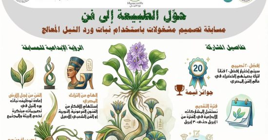 حول الطبيعة إلى فن.. مسابقة لإعادة تدوير ورد النيل بلمسات تراثية مصرية