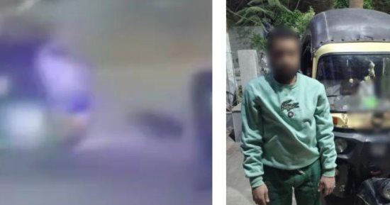 سقوط سائق توك توك دهس مُسنا وفر هاربا بالمحلة