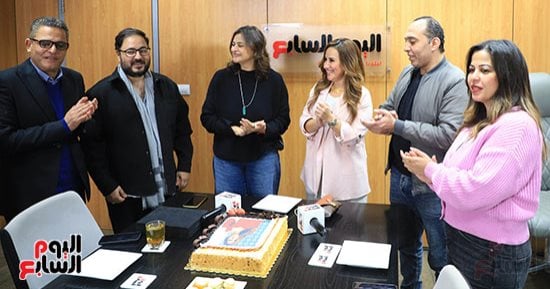شيري عادل تحتفل بعيد ميلادها في اليوم السابع قبل ندوة تكريمها.. صور