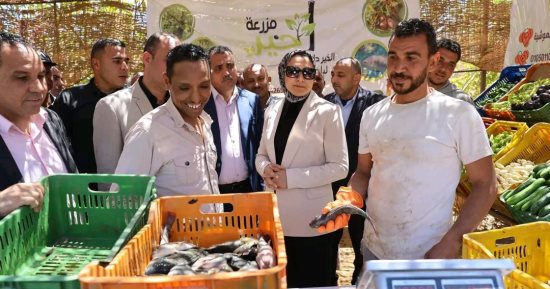 محافظ الوادى الجديد تتفقد مشروعى الاستزراع السمكى والصوب الزراعية بالداخلة