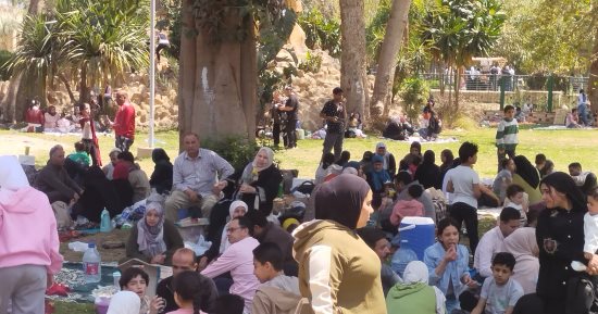 الكل فرحان.. طبل بلدي ومزمار وزغاريد فى حدائق القناطر الخيرية.. فيديو