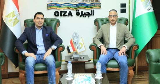 محافظ الجيزة يستقبل وزير الرياضة فى بداية جولتهما على المنشآت الشبابية