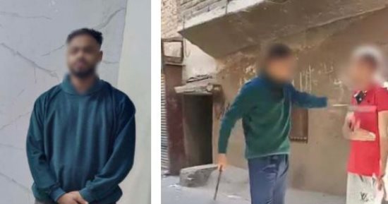 سقوط "مرعب القلوب" في القاهرة.. صورته الكاميرات يهدد أسرة كاملة بالذبح 