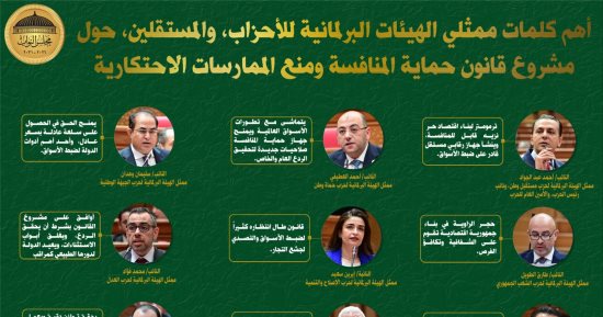 ماذا قال ممثلو الهيئات البرلمانية للأحزاب عن قانون حماية المنافسة؟ إنفوجراف