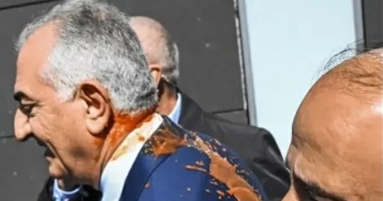 هجوم مفاجئ فى برلين.. رش سائل أحمر على رضا بهلوى بعد مؤتمر ضد إيران